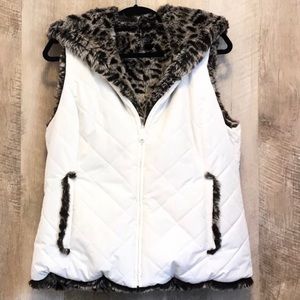 Reversible Faux Fur Puffer Vest